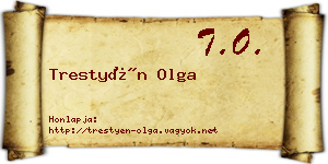 Trestyén Olga névjegykártya